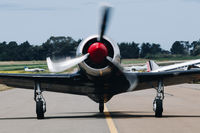 N2124X @ KHAF - 1952 Yak-11 taxing out for departure at Half Moon Bay Airport Day 2018. - by Chris Leipelt