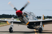 N151SE @ KHAF - 1944 P-51D Mustang taxing out for departure at Half Moon Bay Airport Day 2018. - by Chris Leipelt