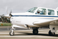 N367HP @ KRHV - 1981 Beechcraft A36 Bonanza taxing out for departure at Reid Hillview Airport, San Jose, CA. - by Chris Leipelt