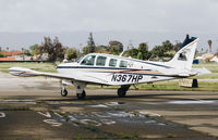N367HP @ KRHV - 1981 Beechcraft A36 Bonanza taxing out for departure at Reid Hillview Airport, San Jose, CA. - by Chris Leipelt