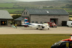 G-SBUS @ EGHC - G-SBUS Islander, Isles of Scilly Skybus at Lands End airport. - by Pete Hughes