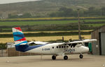 G-CEWM @ EGHC - G-CEWM Twin Otter Isles of Scilly Skybus at Lands End airport - by Pete Hughes