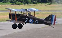 G-BDWJ @ EGFH - Visiting SE-5A replica aircraft marked F8010/Z displayed by the Bremont Great War Team. - by Roger Winser