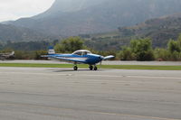 N8667H @ SZP - 1947 North American NAVION, Continental IO-520 285 Hp upgrade, landing roll Rwy 22 from morning test flight - by Doug Robertson