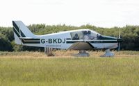 G-BKDJ @ EGFH - Visiting Dauphin 80. - by Roger Winser