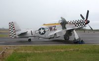 G-TFSI @ EGFH - Visiting P-51D Mustang in recently applied USAAF markings 414251/WZ-I and Contrary Mary inscribed on the port side of the fuselage. - by Roger Winser