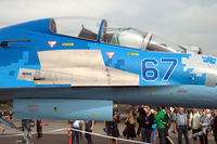 67 @ EKYT - Ukraine Air Force Sukhoi Su-27UB at Aalborg air show 2018, Denmark - by Van Propeller