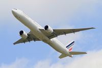 F-GSQM @ LFPG - Boeing 777-328 (ER), Take off rwy 27L, Roissy Charles De Gaulle airport (LFPG-CDG) - by Yves-Q