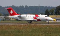 HB-JWA @ LOWG - REGA Swiss Air Ambulance Bombardier Challenger 650 - by Andi F