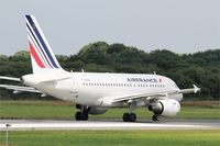 F-GUGM @ LFRB - Airbus A318-111, Take off run rwy 07R, Brest-Bretagne airport (LFRB-BES) - by Yves-Q
