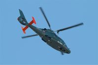 OO-NHO @ LFRB - Eurocopter AS- 365N-3 Dauphin 2, Flight over, Brest-Bretagne airport (LFRB-BES) - by Yves-Q