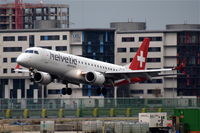 HB-JVP @ EGLC - Landing at London City Airport. - by Graham Reeve