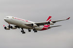 3B-NBO @ LHR - Air Mauritius Landing runway 27L - by Mike stanners