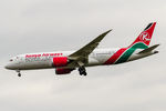 5Y-KZC @ LHR - Kenya Airways B787-8 Dreamliner Landing runway 27L from NBO,LHR 15.7.17 - by Mike stanners