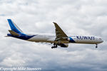 9K-AOK @ EGLL - Kuwait Airways Boeing 777- 300ER Landing runway 27R from KWI,LHR 14.7.17 - by Mike stanners
