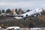 VP-CIW @ KBFI - First 737MAX8 for Cayman Airways seen departing BFI on a pre-delivery test flight. - by Joe G. Walker