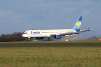 D-ABOM @ EGSH - Landing on Rwy 27 at Norwich - by AirbusA320