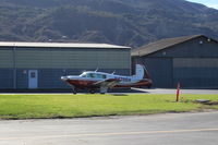 N4786H @ SZP - 1979 Mooney M20J 201, Lycoming IO-360 A&C 200 Hp, taxi to hangar - by Doug Robertson