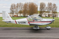 G-CCEM @ EGBR - Aerotechnik EV-97A Eurostar G-CCEM Oxenhope Flying Group, Breighton 4/5/15 - by Grahame Wills