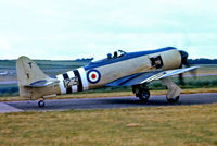 TF956 @ EGSU - TF956   Hawker Sea Fury FB.11 [TF956] (Royal Navy) Duxford~G 28/05/1975. From a slide. - by Ray Barber