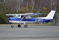G-BFIY @ EGLK - Reims Cessna F150M at Blackbushe. Ex OE-CMT - by moxy