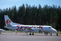 SE-ISP @ ESOK - Skyways Saab-Fairchild SF340A on the platform of Karlstad airport, Sweden, 2002 - by Van Propeller