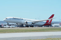 VH-ZNA @ YPPH - Boeing 787-9. Qantas VH-ZNA, clearing runway 03, Perth Int'l. 03/11/17 - by kurtfinger