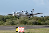 EI-DMG @ EGFH - Visiting Conquest 2 Propjet 10 departing Runway 22. - by Roger Winser