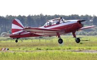 G-BCCX @ EGFP - Visiting Chipmunk (Lycoming engine) departing Runway 04. - by Roger Winser