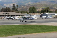 N5443L @ SZP - 1980 Cessna 152, Lycoming O-235-L3C 115 Hp, landing roll Rwy 22 doing patterns practice - by Doug Robertson
