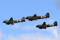 N147DC @ EGSU - N147DC leads, N74889 and N47TB in a fly past at Duxford. - by Graham Reeve