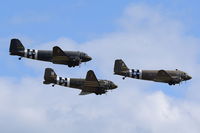 N147DC @ EGSU - N147DC leads, N74889 and N47TB in a fly past at Duxford. - by Graham Reeve