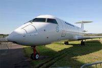 F-GRJI @ LFRU - Canadair Regional Jet CRJ-100ER, Dedicated to training of Tristan Corbière high school students, Morlaix-Ploujean airport (LFRU-MXN) - by Yves-Q