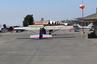 N16LG @ SZP - 1997 Griffith LDG HAWK, Rotax 503 2 cylinder 2 stroke 52 Hp, pusher prop, parked near SZP's newest mid-field wind sock after landing Rwy 22. - by Doug Robertson