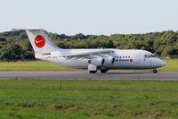 D-AWUE @ LFRB - British Aerospace BAe.146-200, Take off run rwy 07R, Brest-Bretagne airport (LFRB-BES) - by Yves-Q