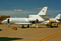 A26-070 @ YSCB - Rear Port side view of RAAF 34 Squadron Falcon 900 A26-070 Cn 070 (and 'Sister-Ship' A26-076 at rear) being refuelled at her RAAF Fairbairn 'home-base' in 1990. The five F900s were replaced by two Boeing B737 BBJs, and three Challengers in 2002. - by Walnaus47