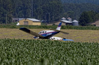C-FOPT - Saw this in a field just north of 272 St & 88 Ave in Glenn Valley ( Fraser Valley, B.C. area )  Looks like the occupants may have walked away from it. I have no idea when it went down. (See https://aviation-safety.net/wikibase/227077. Admin)  - by Guy Pambrun