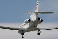 P2-ANW @ YSCB - Rear view of Air Niugini / Papua New Guinea (PNG) Government Falcon 900EX P2-ANW Cn 218 on final approach to Rwy 35 at Canberra Airport (CBR / YSCB) on 11Oct2011. PNG Prime Minister Peter O'Neill arriving for the 20th Aust-PNG Ministerial Forum. - by Walnaus47