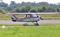 G-AVEO @ EGFH - Visiting Reims/Cessna  F150G. - by Roger Winser