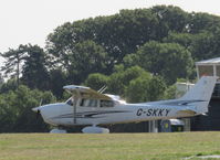 G-SKKY @ EGTH - Cessna Skyhawk parked to refuel at Old Warden - by Chris Holtby