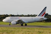 F-GUGG @ LFRB - Airbus A318-111, Taxiing rwy 07R, Brest-Bretagne airport (LFRB-BES) - by Yves-Q