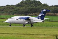 F-HCPE @ LFRB - Piaggio P-180 Avanti II, Take off run rwy 25L, Brest-Bretagne airport (LFRB-BES) - by Yves-Q