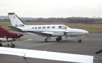 OE-FAN @ EGFH - Conquest II Propjet 10 aircraft operated by Dawn Meats Group while the company's aircraft EI-DMG is being serviced . - by Roger Winser