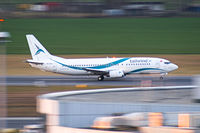 TC-TLE @ LOWW - Tailwind Airlines Boeing 737-400 - by Thomas Ramgraber