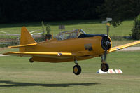 D-FPAE @ EDST - North American T-6G Texan landing at Hahnweide airfield, Germany. OTT 2019. Part of the Quax-Flieger collection - by Van Propeller