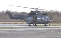 XW232 @ EGFH - Visiting RAF Puma helicopter coded P - by Roger Winser