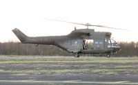 XW232 @ EGFH - Visiting RAF Puma helicopter coded P. - by Roger Winser
