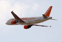 G-EZUF @ LFBD - Airbus A320-214, Climbing from rwy 23, Bordeaux Mérignac airport (LFBD-BOD) - by Yves-Q