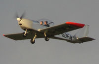 G-SDFM @ EGSH - Climbing from a missed approach of RWY 27, on a visit from Priory Farm (X3PF). - by Michael Pearce