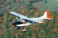 N8081A @ MGW - Cessna 170B flying over Morgantown WV, Circa 1965 - by Charles J Whiston III